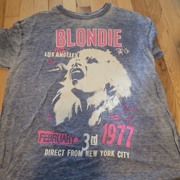 Blondie Tops - Blondie Graphic Womens T-Shirt - Blue and Pink